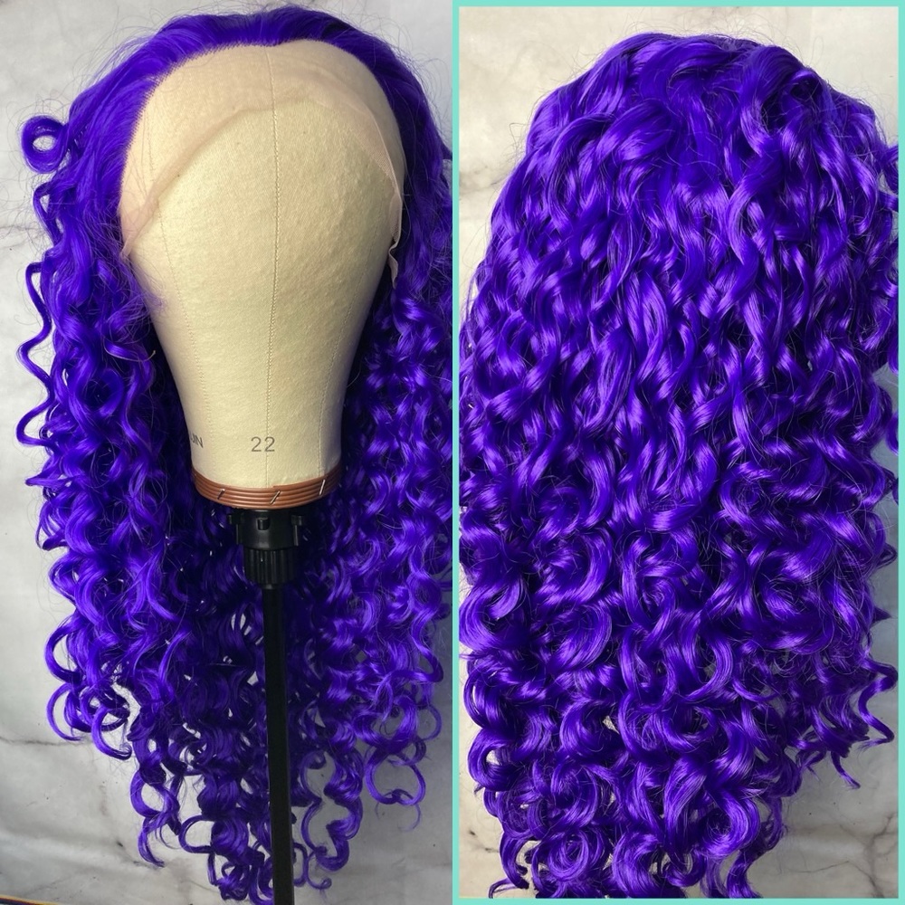 Long Violet Purple Wig
